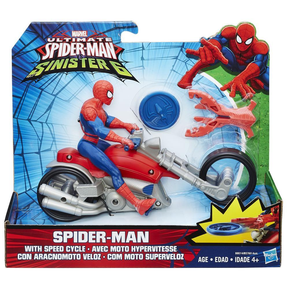Фигурка Человек-паук из серии Spider-Man на гоночном мотоцикле  